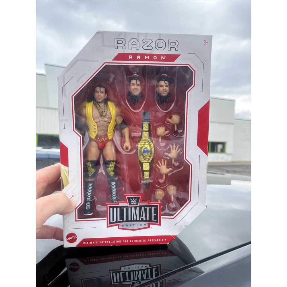New In Box Mattel WWE Ultimate Edition Razor Ramon 6 in Action Figure. Box Damag